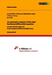 Cover von Lie symmetry analysis of the Hopf functional-differential equation