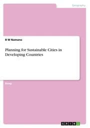 Cover von Planning for Sustainable Cities in Developing Countries