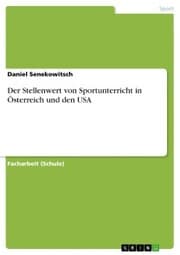 Cover von Der Stellenwert von Sportunterricht in Österreich und den USA