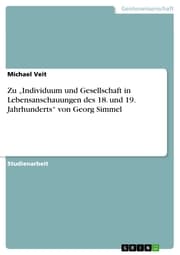 Cover von Zu 'Individuum und Gesellschaft in Lebensanschauungen des 18. und 19. Jahrhunderts' von Georg Simmel