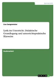 Cover von Lyrik im Unterricht. Didaktische Grundlegung und unterrichtspraktische Hinweise