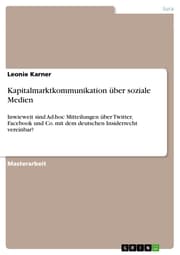 Cover von Kapitalmarktkommunikation über soziale Medien