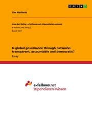 Cover von Is global governance through networks transparent, accountable and democratic?