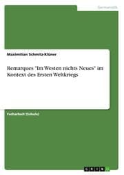 Cover von Remarques 'Im Westen nichts Neues' im Kontext des Ersten Weltkriegs