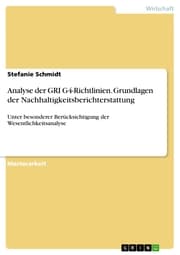 Cover von Analyse der GRI G4-Richtlinien. Grundlagen der Nachhaltigkeitsberichterstattung