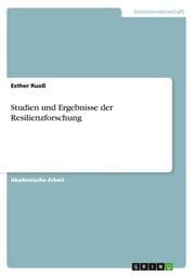 Cover von Studien und Ergebnisse der Resilienzforschung