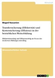 Cover von Transfersicherung (Effektivität) und Kostensicherung (Effizienz) in der betrieblichen Weiterbildung