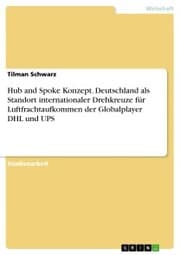 Cover von Hub and Spoke Konzept. Deutschland als Standort internationaler Drehkreuze für Luftfrachtaufkommen der Globalplayer DHL und UPS