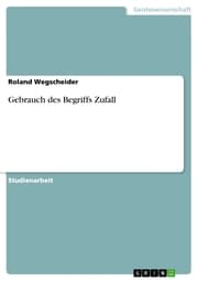 Cover von Gebrauch des Begriffs Zufall