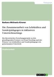 Cover von Die Zusammenarbeit von Lehrkräften und Sonderpädagogen in inklusiven Unterrichtssettings
