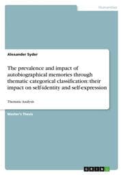 Cover von The prevalence and impact of autobiographical memories through thematic categorical classification: their impact on self-identity and self-expression
