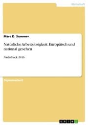 Cover von Natürliche Arbeitslosigkeit. Europäisch und national gesehen