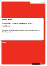 Cover von Homo Oeconomicus versus Homo Sustinens