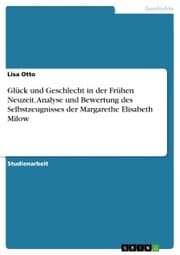 Cover von Glück und Geschlecht in der Frühen Neuzeit. Analyse und Bewertung des Selbstzeugnisses der Margarethe Elisabeth Milow