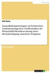 Cover von Instandhaltungsstrategien im Technischen Gebäudemanagement. Problematiken der Wirtschaftlichkeitsberechnung unter Berücksichtigung unsicherer Ereignisse