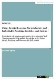 Cover von Origo Gentis Romanae. Vorgeschichte und Geburt der Zwillinge Romulus und Remus