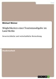 Cover von Möglichkeiten einer Tourismusabgabe im Land Berlin