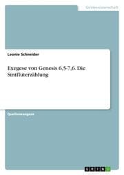 Cover von Exegese von Genesis 6,5-7,6. Die Sintfluterzählung