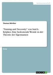 Cover von 'Naming and Necessity' von Saul A. Kripkes. Eine bedeutende Wende in der Theorie der Eigennamen