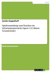 Cover von Spielesammlung zum Tauchen im Schwimmunterricht (Sport 1/2. Klasse Grundschule)
