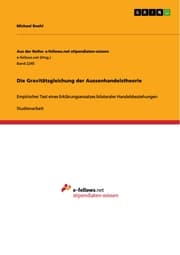 Cover von Die Gravitätsgleichung der Aussenhandelstheorie