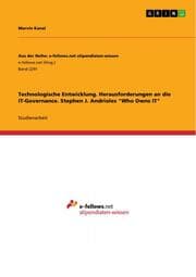 Cover von Technologische Entwicklung. Herausforderungen an die IT-Governance. Stephen J. Andrioles 'Who Owns IT'