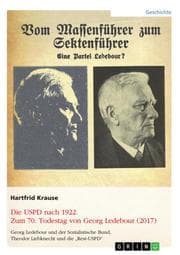 Cover von Die USPD nach 1922. Zum 70. Todestag von Georg Ledebour (2017)