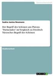 Cover von Der Begriff des Schönen aus Platons 'Parmenides' im Vergleich zu Friedrich Nietzsches Begriff des Schönen