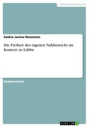 Cover von Die Freiheit des eigenen Nahbereichs im Kontext zu Lübbe