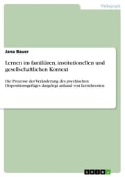 Cover von Lernen im familiären, institutionellen und gesellschaftlichen Kontext