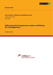 Cover von PKW-Leasing für Privatpersonen. Rechte und Pflichten der Vertragsparteien