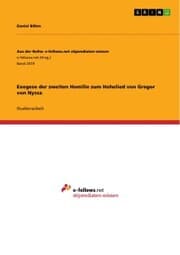 Cover von Exegese der zweiten Homilie zum Hohelied von Gregor von Nyssa