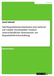 Cover von Sind Kapazitätsmechanismen eine Antwort auf volatile Strommärkte? Analyse unterschiedlicher Instrumente zur Kapazitätsbewirtschaftung