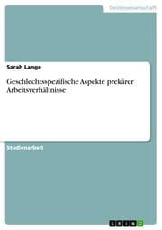 Cover von Geschlechtsspezifische Aspekte prekärer Arbeitsverhältnisse