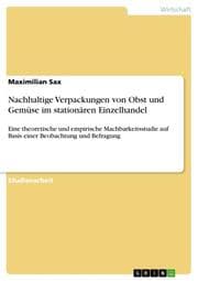 Cover von Nachhaltige Verpackungen von Obst und Gemüse im stationären Einzelhandel