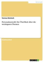 Cover von Personalauswahl. Ein Überblick über die wichtigsten Themen