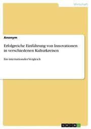 Cover von Erfolgreiche Einführung von Innovationen in verschiedenen Kulturkreisen