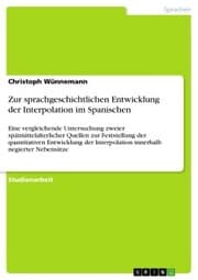 Cover von Zur sprachgeschichtlichen Entwicklung der Interpolation im Spanischen