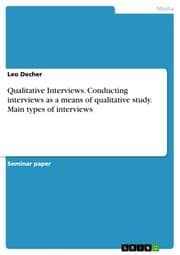 Cover von Qualitative Interviews. Conducting interviews as a means of qualitative study. Main types of interviews