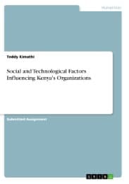 Cover von Social and Technological Factors Influencing Kenya's Organizations