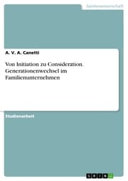 Cover von Von Initiation zu Consideration. Generationenwechsel im Familienunternehmen