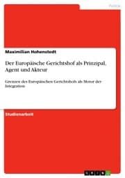 Cover von Der Europäische Gerichtshof als Prinzipal, Agent und Akteur