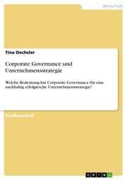 Cover von Corporate Governance und Unternehmensstrategie