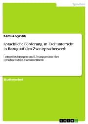 Cover von Sprachliche Förderung im Fachunterricht in Bezug auf den Zweitspracherwerb