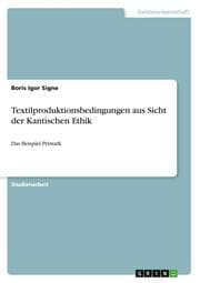 Cover von Textilproduktionsbedingungen aus Sicht der Kantischen Ethik