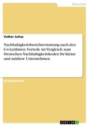 Cover von Nachhaltigkeitsberichterstattung nach den G4-Leitlinien. Vorteile im Vergleich zum Deutschen Nachhaltigkeitskodex für kleine und mittlere Unternehmen