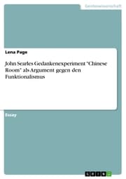 Cover von John Searles Gedankenexperiment 'Chinese Room' als Argument gegen den Funktionalismus