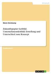 Cover von Zukunftspapier Leitbild. Unternehmensleitbild. Erstellung und Unterschied zum Konzept