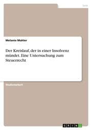 Cover von Der Kreislauf, der in einer Insolvenz mündet. Eine Untersuchung zum Steuerrecht