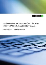 Cover von Formatvorlage / Vorlage für Ihre Masterarbeit, Hausarbeit u.v.a.